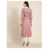 Juniper - Pink Cotton Womens Jacket Style Kurti ( Pack of 1 ) - S