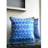 Tie Dye Pattern Indigo Blue Colour Cotton Cushion Cover - 16x16 Size