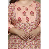 Swasti Cotton Blend Printed Straight Womens Kurti - Peach ( Pack of 1 ) - None