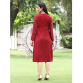 Juniper Acrylic Embroidered Straight Womens Kurti - Maroon ( Pack of 1 ) - None