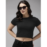 PPTHEFASHIONHUB Black Cotton Regular Fit Womens T-Shirt ( Pack of 1 ) - None