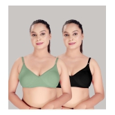 HAYA Multicolor Cotton Lightly Padded Womens Plunge Bra ( Pack of 2 ) - None