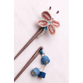 Crochet Butterfly & Tiki Hair Sticks (Pair)