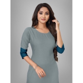 Kapadia - Grey Rayon Womens Asymmetrical Kurti ( Pack of 1 ) - None