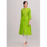 MAUKA Rayon Embroidered Front Slit Womens Kurti - Green ( Pack of 1 ) - None