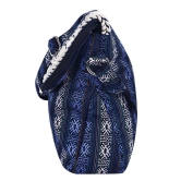 Cotton Sling Bag In Blues With Handwork
