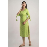 MAUKA - Green Rayon Womens Straight Kurti ( Pack of 1 ) - None