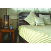 Prakruti Green Blockprinted Single Bed Cover