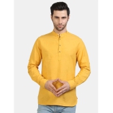 Life Roads - Yellow Cotton Mens Shirt Style Kurta ( Pack of 1 ) - None