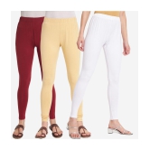 SELETA - Multicolor Cotton Women's Leggings ( Pack of 3 ) - None