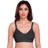 Eve's Beauty Basic Bra Women Full Coverage Non Padded Bra-38D / Black / Cotton Blend