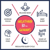 Ayurhill CF Melatonin 10mg Gummies for Better Sleep | Sleep Supplement - 60 Veg Gummies