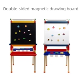 Art Easel with Adjustable Magnetic Board, Paper Roll and Storage