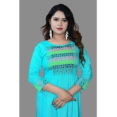 haya fashion - Turquoise Rayon Women's Straight Kurti ( Pack of 1 ) - None