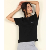 Young Trendz  Womens Regular Fit Printed Tshirt-L / Black