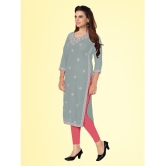 Kapadia - Grey Rayon Womens Straight Kurti ( Pack of 1 ) - None