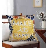 Make It Happen Modern Chic Designer Velvet Cushion Cover (Multicolour, 16x16in (40cm x 40cm))