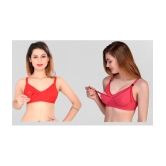 Zourt - Multicolor Cotton Solid Women's Maternity Bra ( Pack of 2 ) - 34B