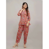 Frionkandy Red Printed Pant Top Set - None