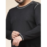 Rigo Polyester Slim Fit Solid Full Sleeves Mens T-Shirt - Black ( Pack of 1 ) - None