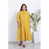 Swasti Cotton Blend Printed Flared Womens Kurti - Yellow ( Pack of 1 ) - None