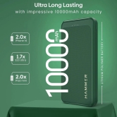 Hammer Ultra Charge 10000mAh 22.5W Power Bank with 3 Output, 2 Input Ports Fast Charging