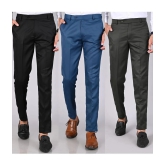 MANCREW - Green Polycotton Slim - Fit Mens Formal Pants ( Pack of 3 ) - None