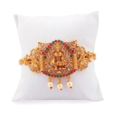 Sukkhi Artistically Pearl Gold Plated Goddess Laxmi Bajuband For Women - Multi Color