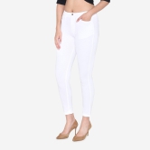 Women's  Cotton Stretchable Jeggings - White White XL