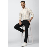 Men Cream Super Slim Fit Check Full Sleeves Casual Shirt