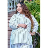 PrettyPlus by Desinoor.com Rayon Striped Straight Womens Kurti - White ( Pack of 1 ) - None