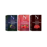 NUTICIOUS Combo Pack (Bluberries 250 GM+Cranberries 250 GM,Strawberries 250 GM)Pack of 3