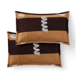 Abhikram - Brown Cotton Double Bedsheet with 2 Pillow Covers - Brown