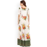 Women White Printed Maxi Dress