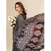 Kashvi Sarees Georgette Printed Saree With Blouse Piece - Black ( Pack of 1 ) - Black