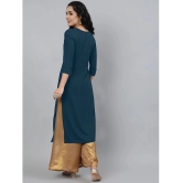 JASH CREATION - Blue Rayon Womens Straight Kurti ( Pack of 1 ) - None