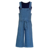 Naughty Ninos - Blue Cotton Girls Dungarees ( Pack of 1 ) - None