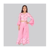 Cutecumber - Pink Silk Girls Kurti With Palazzo ( Pack of 1 ) - None