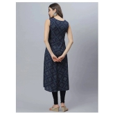 Stylum - Navy Rayon Womens Flared Kurti - M