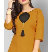 Lerkiza - Gold Cotton Womens Straight Kurti ( Pack of 1 ) - XXL