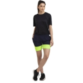 Solid Women Black Regular Shorts, Running Shorts, Gym Shorts