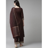 Estela - Brown Straight Cotton Women's Stitched Salwar Suit ( Pack of 1 ) - None