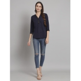 Curvydrobe Navy Blue Crepe Women's A-Line Top ( Pack of 1 ) - None