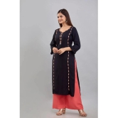 Kapadia - Black Rayon Womens Straight Kurti ( Pack of 1 ) - None