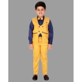 DKGF Fashion - Mustard Cotton Blend Boys Shirt & Pants ( Pack of 1 ) - None