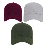 Zacharias - Multi Color Cotton Blend Men's Cap ( Pack of 3 ) - Multi Color