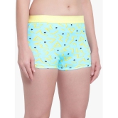 Bruchi Club - Lime Green Blended Printed Women's Boy Shorts ( Pack of 1 ) - None