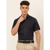 Indian Needle Men's Cotton Solid Formal Shirt's-M / Navy-Blue