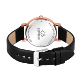 Septem Black Leather Analog Womens Watch