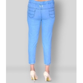 Qitty - Blue Cotton Blend Slim Fit Women's Casual Pants  ( Pack of 1 ) - 31